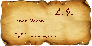Lencz Veron névjegykártya